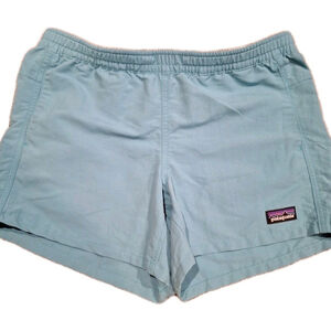 Patagonia Baggies Shorts 4” Unlined Kids Boys XL 14 Aqua Blue Hiking Outdoors